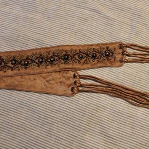 Silk Beaded Tie Belt